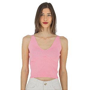 Cropped Regata Tricot Corset Mamô