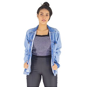 Jaqueta Jeans Feminina Menina Rosa