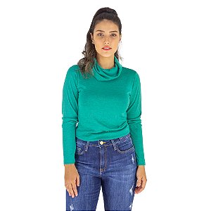 Blusa Manga Longa com Gola Alta Menina Rosa