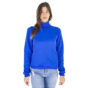 Blusão Moletom Feminino Oversized Gola Alta Menina Rosa