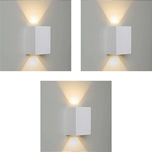 Kit 3 x Arandela de Parede Effekt Branca 8W Stella STH6730/30