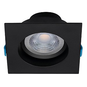Embutido Spot Quadrado 7W 3000K Preto Stella