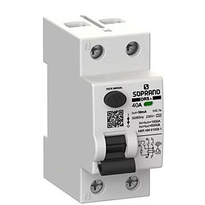 IDR Bifásico 30mA 40A - Classe A - Soprano-  Ideal Proteção Veicular