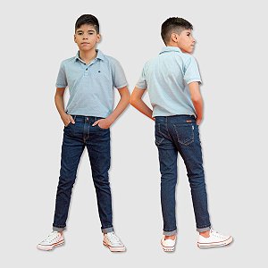 Calça Jeans Infantil Skinny Juvenil Escura Jhump Club