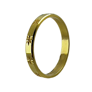 Aliança em Ouro 18K 3,00 mm Trabalhada
