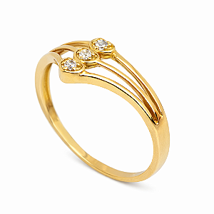 Anel em Ouro 18k com Zircônias Coração