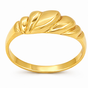 Anel em Ouro 18K Ondas Trabalhado sem Forro