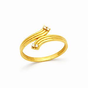 Anel em Ouro 18K com Zircônias