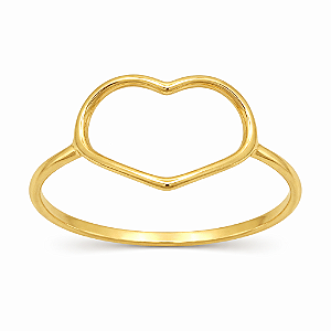 Anel em Ouro 18k Coração Vazado