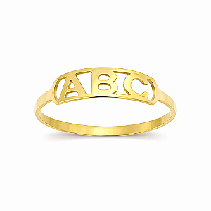 Anel em Ouro 18K ABC Infantil
