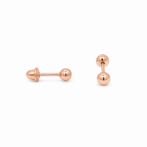 Brinco em Ouro Rose 18k Bola Baby (Par)