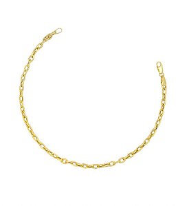Pulseira em Ouro 18K Fio Oco Elo Cadeado
