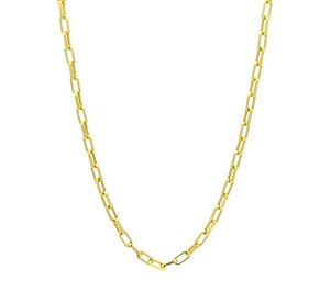 Corrente em Ouro 18K Fio Oco Elo Alongada 60 cm