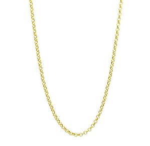 Corrente em Ouro 18K Fio Oco Elo Português 40 cm