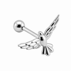 Piercing em Ouro 18k Branco Pombinha