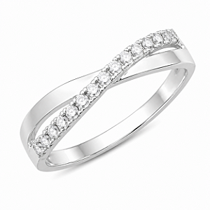 Anel em Prata 925 X Branco