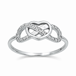 Anel em Ouro branco 18K com diamantes