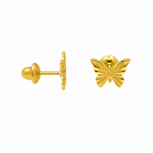 Brinco em Ouro 18K Borboleta Infantil