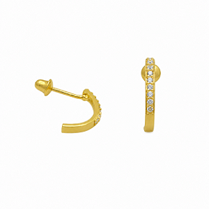 Brinco em Ouro 18K com Zirconia
