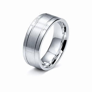 Aliança em Prata 925 Fosco com Frisos