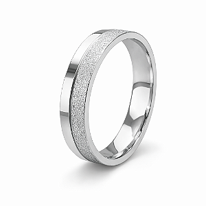 Aliança em Prata 925 Fosco Diamantada