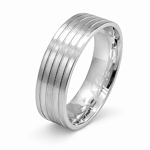 Aliança em Prata 925 com Frisos