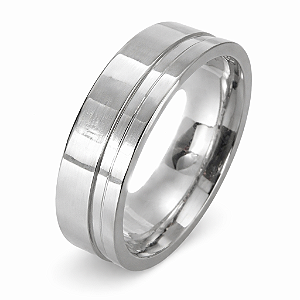 Aliança em prata 925 com Friso