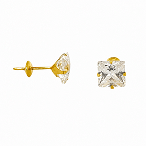 Brinco em Ouro 18K com Zirconia Carre