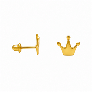 Brinco em Ouro 18K Coroa Medio Infantil