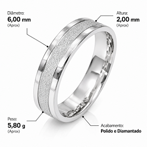 Aliança em prata 925 Diamantada