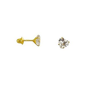 Brinco em Ouro 18K com Zirconia