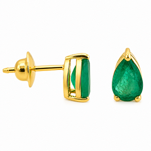 Brinco em Ouro 18K com Esmeralda Gota