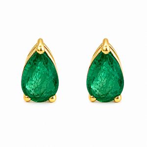 Brinco em Ouro 18K com Esmeralda Gota