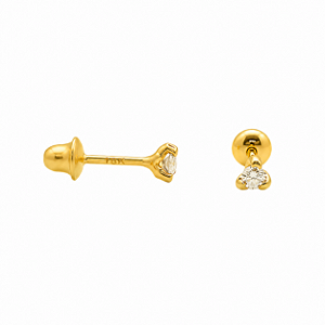Brinco em Ouro 18 K com Diamante