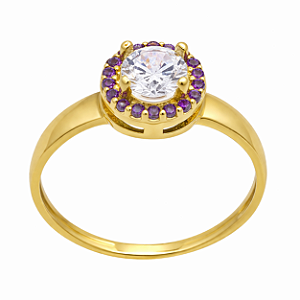 Anel em ouro 18K com zircônia