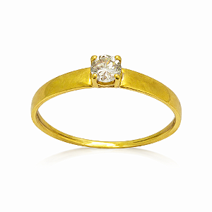 Anel em Ouro 18K com Diamante de 0.27 cts