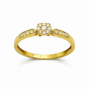 Anel em Ouro 18K com Zircônia