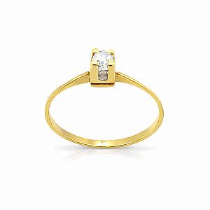 Anel em Ouro 18K com Diamante 0.11 CT