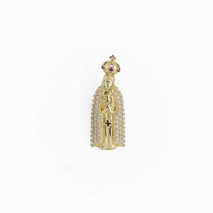 Pingente em Ouro 18 K Nossa Senhora de Fatima