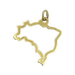 Pingente em Ouro 18k Mapa do Brasil Vazado