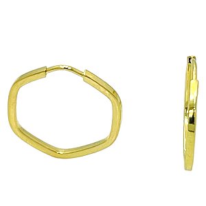 Argola em Ouro 18K Sextavado