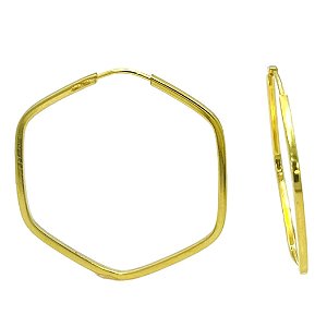 Argola em Ouro 18K Sextavado
