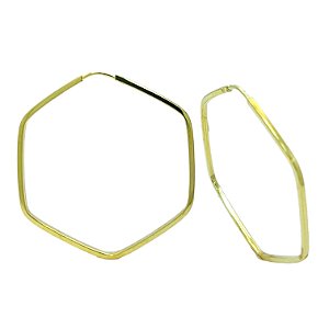 Argola em Ouro 18K Sextavado