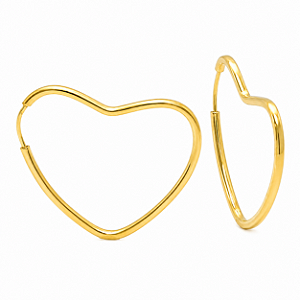 Argola em Ouro 18K Coração