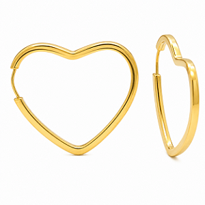 Argola em Ouro 18K Coração