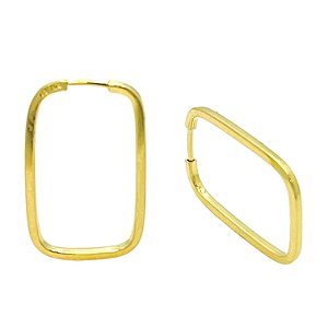 Argola em Ouro 18K Retangular