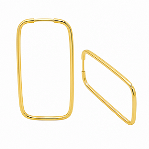 Argola em Ouro 18K Retangular