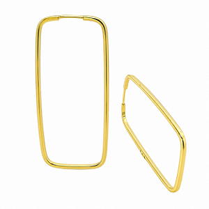 Argola em Ouro 18K Retangular