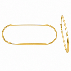 Argola em Ouro 18K Oval Alongada