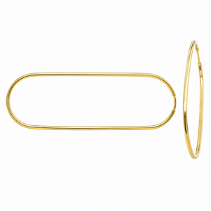 Argola em Ouro 18K Oval Alongada